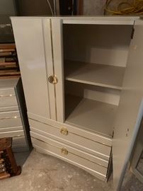 #149 Mid-century Cream  Cabinet w/2 doors & 1 shelf  30x17x49  $ 65.00