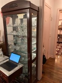 #164	lamanet display cabinet (2) with glass doors and shelves $75 ea	 $150.00 
