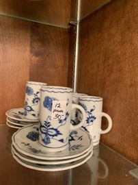 #186	china	Blue Danube 6  Irish coffee cup and saucer 	 $30.00 
