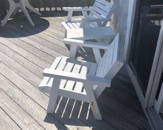 OLDER SOLID WOOD-PAINTED FURNITURE. GOOD WEIGHT FOR WIND