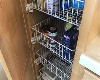 WOOD KITCHEN PANTRY WITH PULL OUT DRAWERS
