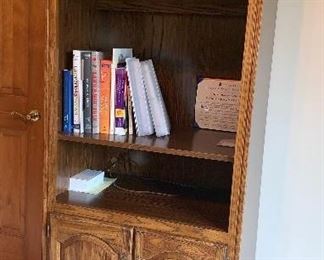 Oak book shelf w/ doors 