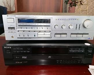 Kenwood Computerized high speed stereo receiver  and Sonny 5 Disc player 