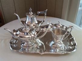 Sterling Silver Tea Service - by Gorham - Plymouth Pattern