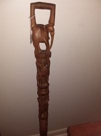 Heavily Carved Walking Stick