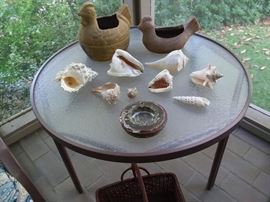 Woodard Glass Top Side Table