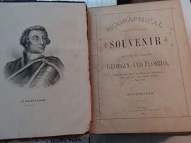 1889 - HUGE Rare Book  Biographical Souvenir of Georgia and Florida - Book lists Important People in Each State