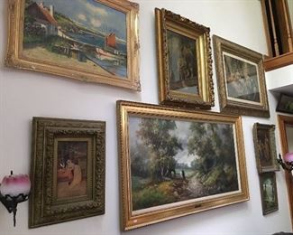 Antique original oil paintings and prints 