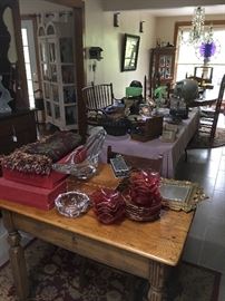 Antique glass and furniture galore