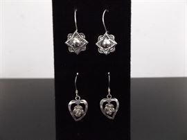 2 Pairs of .925 Sterling Silver Earrings