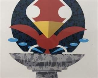 Lot 012 
Chuck Wimmer Signed Graphic Art “Bird Bath”