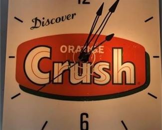 Lot 030 
Old Orange Crush Light Up Clock