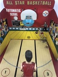 Lot 058 
1958 Marx Tin Lithograph All Star Basketball Game