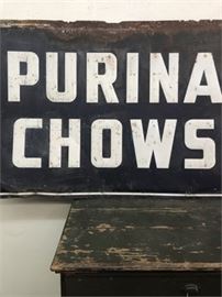 Lot 060 
Old Purina Chow Embossed Steel Sign