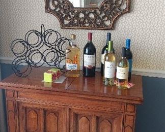 Bar cabinet with top that opens
