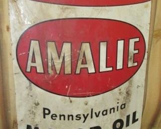 1950's Metal 5' Amalie Motor Oil Sign