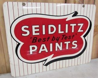 1973 Metal 24" Double Sided Seidlitz Paints Sign