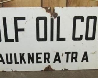 26" Porcelain Gulf Oil Corp. Sign