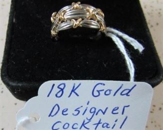 18K Gold Designer Cocktail Ring