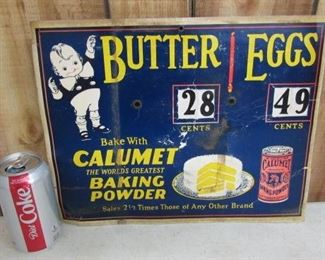 Cardboard Calumet Baking Powder Sign