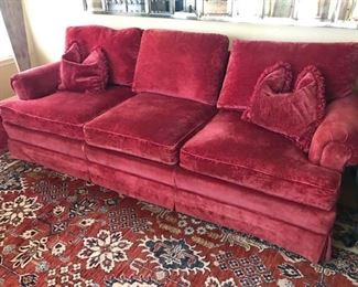 Lovely red velvet sofa 