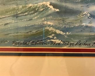 Rare signed special edition: 33rd Tokyo Raiders Anniversary April 1975. Limited edition 59/140. Artist Robert F. Carlin. Signed by Jimmy Doolittle in top left corner.