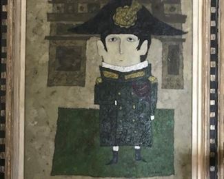 Original oil by Naif painter Darlene Jellerson  "Napoleon"  27"x 31"