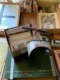 Stereoscope and pictures.
