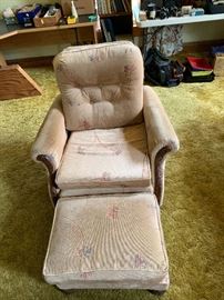 Vintage chair and ottoman.