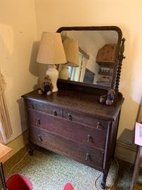 Antique mirrored dresser