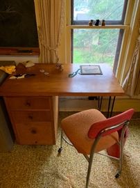 Mid century modern desk and chair