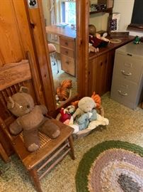 Chair and vintage toys
