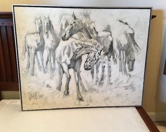 Signed very large horse oil on canvas painting - size to follow