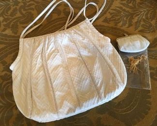 Vintage Judith Lieber snakeskin bag with matching comb and coin purse