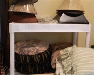 Pillows - lamp shades -leather pieces
