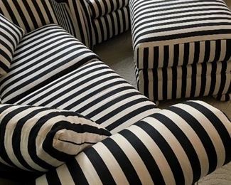 Let's Start With The Quality Furniture...We have Waiting For You this Fab 3pc Striped Fine Design Sofa, Loveseat and Ottoman...