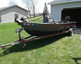 16 ft Fisher Fishing Boat, 35 hp Mercury motor