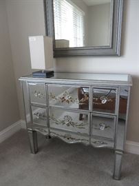 Terrific mirrored storage chest - modern yet vintage feeling!