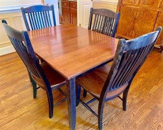 Solid wood Canadel table and 4 chairs (leaf available)