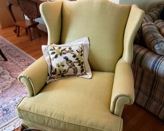 wingback chairs, everything is super clean in this home