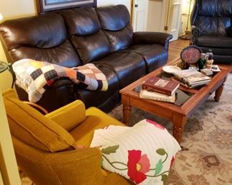 leather couch recliner