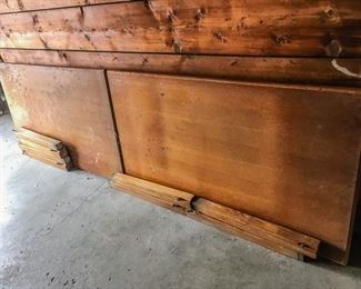 Two identical tables pictured here.  Solid wood, with shallow drawers.  Each sold separately.   Perfect for a craft room or dining room.