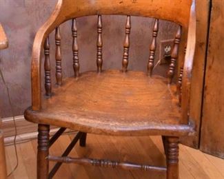 Antique Wood Spindle Chair 