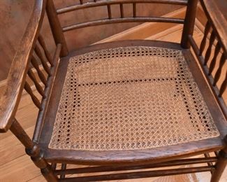 Antique Spindle Chair with Rush Seat