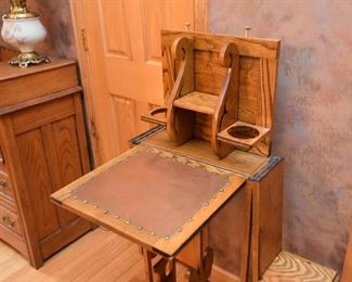 Unusual Antique Oak Ironing Board