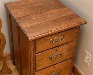 Antique Oak Nightstand / Chest of Drawers