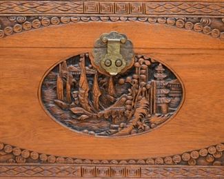 Oriental / Asian / Chinese Wood Carved Trunk / Chest