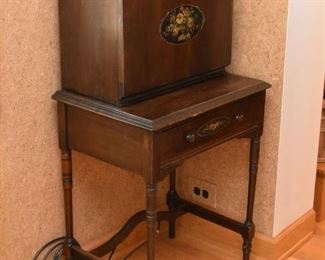 Antique Drop Front Music Cabinet