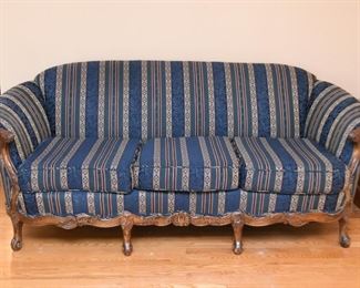 3-Seat Traditional Sofa with Carved Details