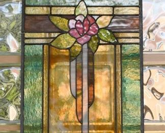 Pair of Stained Glass Panels